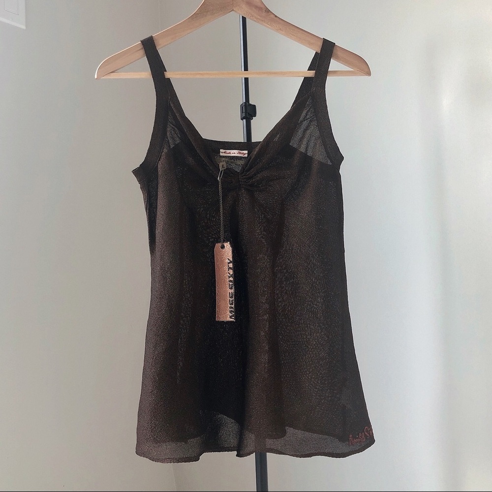 Vintage Miss Sixty brown sheer camisole top size L